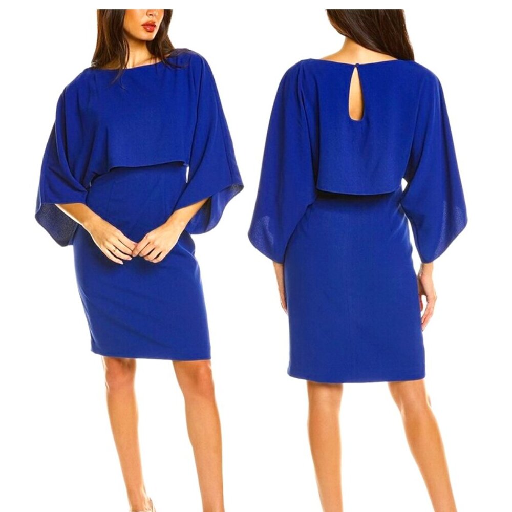 NWT Trina Turk Shalee Dress – Size 6 – Bengel Blue Cape Sleeve